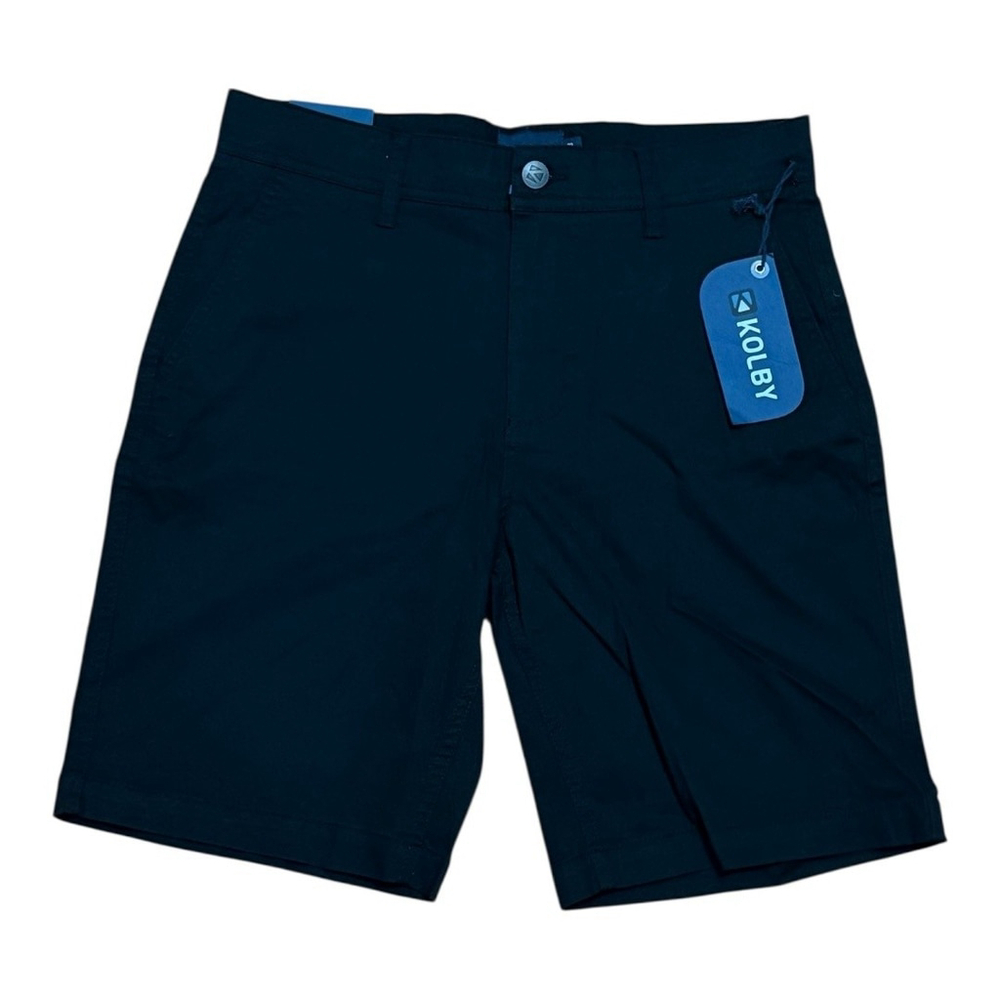 Kolby Shorts Mens 28 Black Slim Fit Casual Chino Flat Front Stretch Summer New